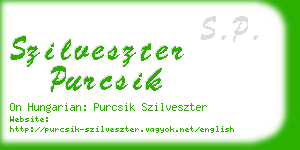 szilveszter purcsik business card